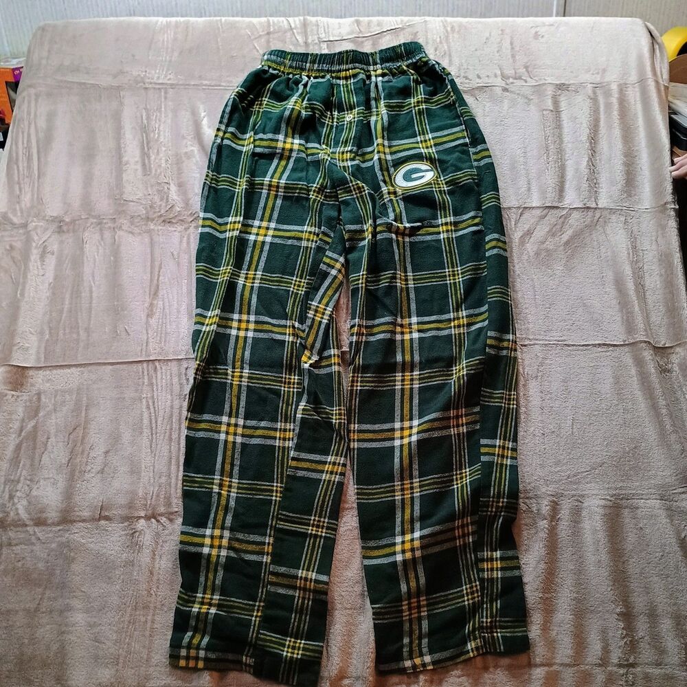 Green Bay Packers NFL Team Apparel Sleep Lounge Pajama Pants Men's Small Plaid
